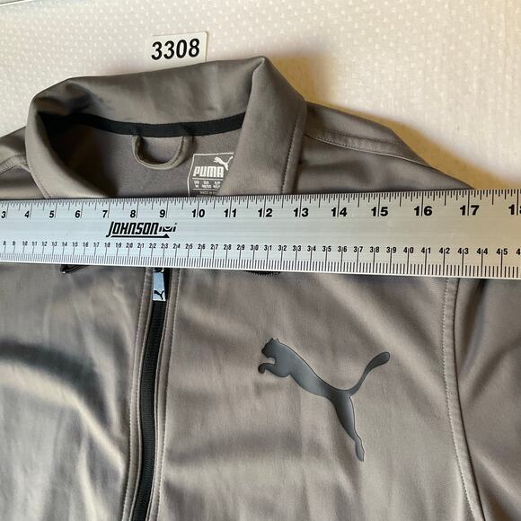 PUMA Men Jacket size M US Gray Full Zip Bomber Style - Picture 3 of 11